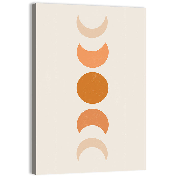 Textured Moon Phases Wall Art as a canvas print