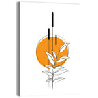Cattails and Sun Illustration Wall Art