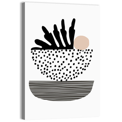 Palm Leaf with Stacked Bowls Wall Art