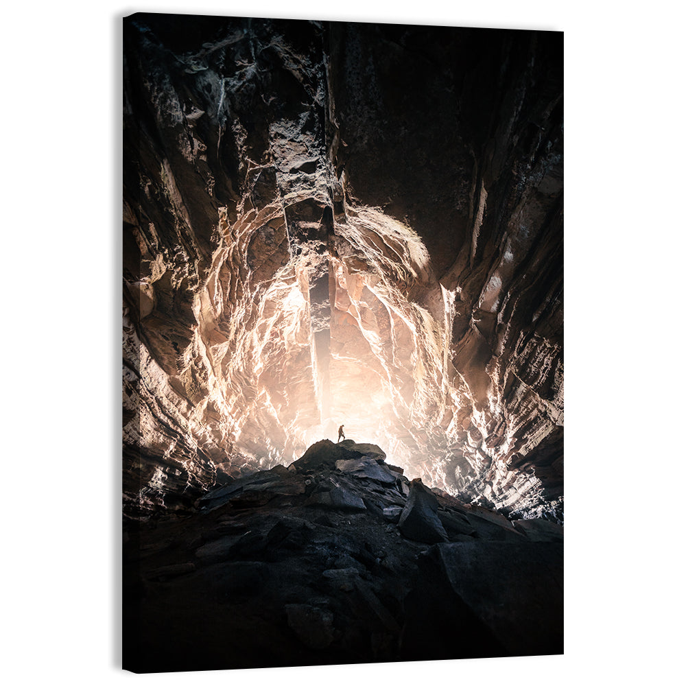 Secret Cave Silhouette Wall Art, canvas print, portrait