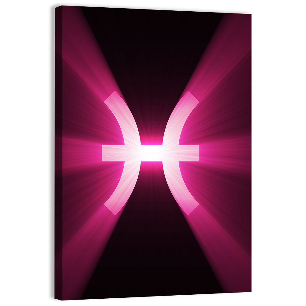 Magenta Pisces Symbol Wall Art
