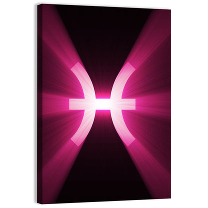 Magenta Pisces Symbol Wall Art