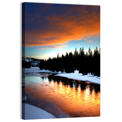 Golden Sunset Over Snowy River Wall Art