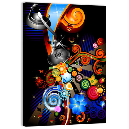 Psychedelic Turntable Illustration Wall Art