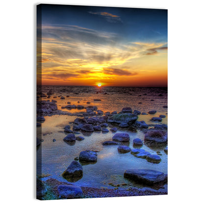 Sea Stones at Sunset Wall Art