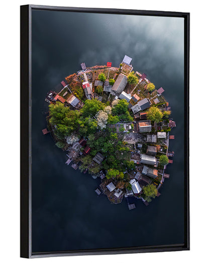 Aerial View of Lake Kavicsos Island Wall Art