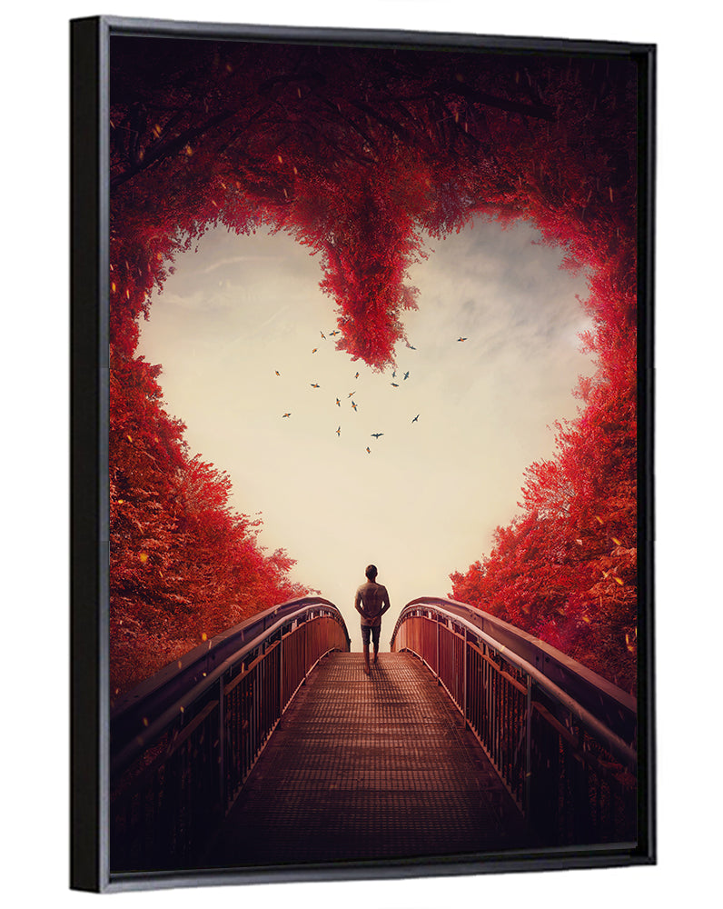 Heart Shaped Forest Path Wall Art