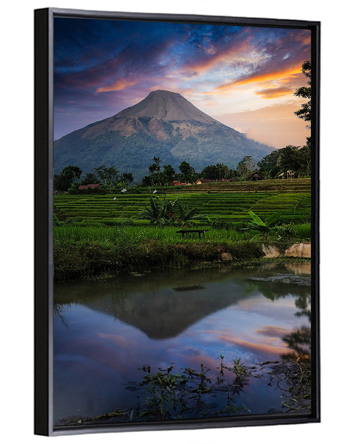 Mount Penanggungan Wall Art as a framed canvas