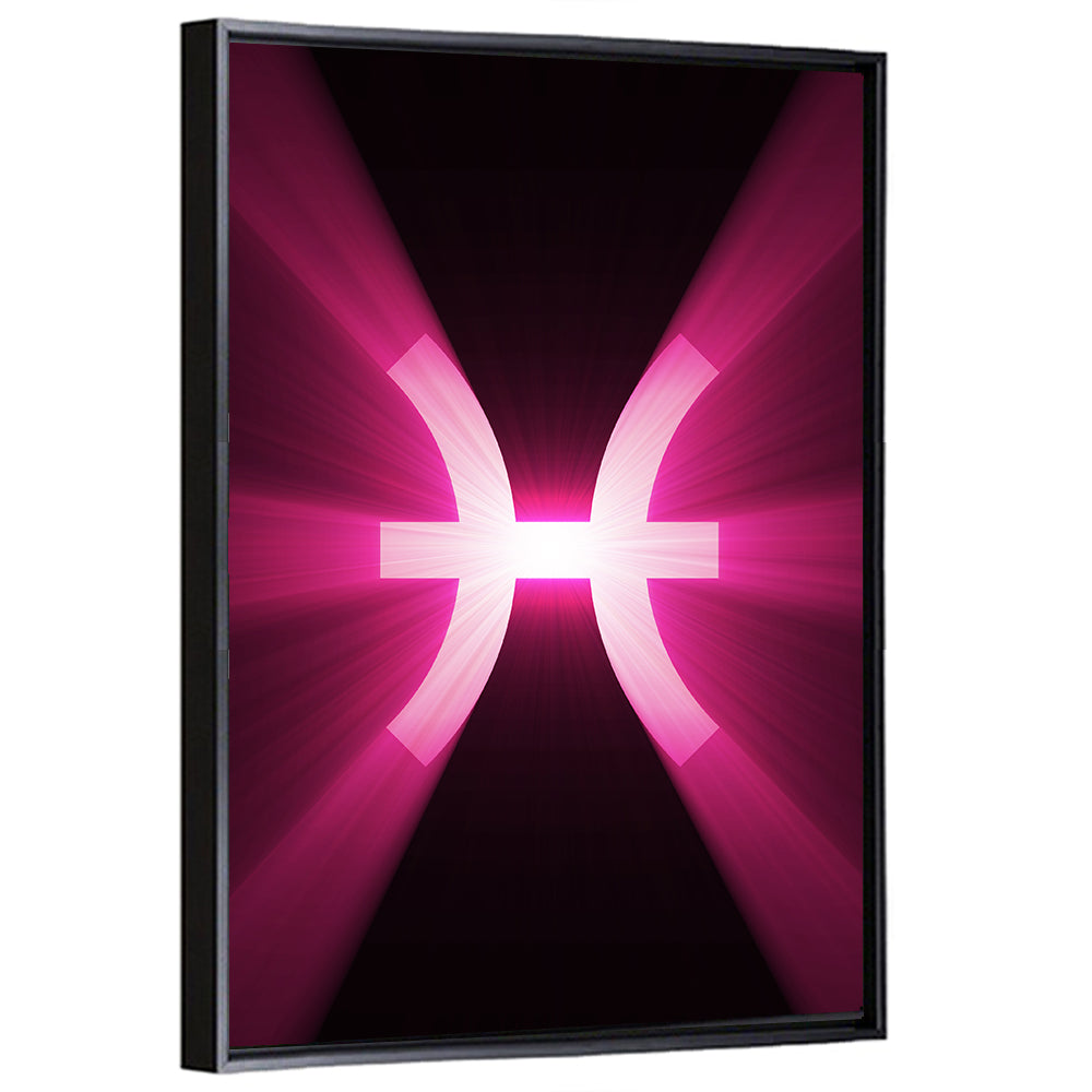 Magenta Pisces Symbol Wall Art