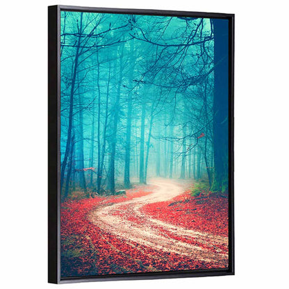 Misty Vintage Forest Road Wall Art