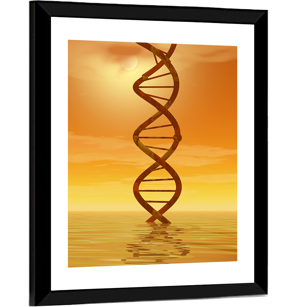 Dna Helix at Sunset Wall Art