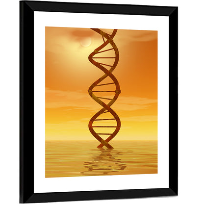 Dna Helix at Sunset Wall Art