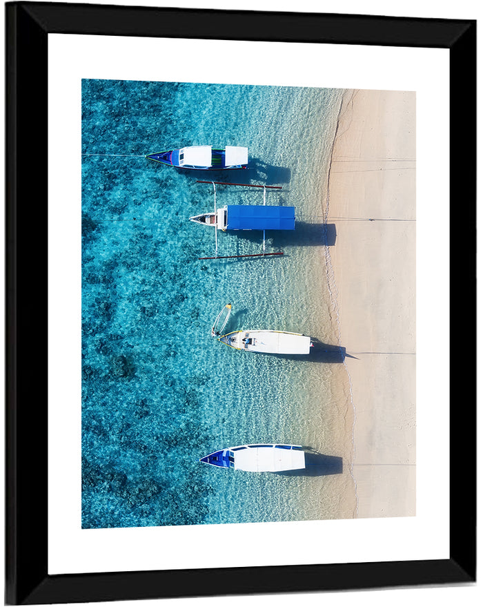 Gili Meno Aerial Seascape Wall Art as a framed print