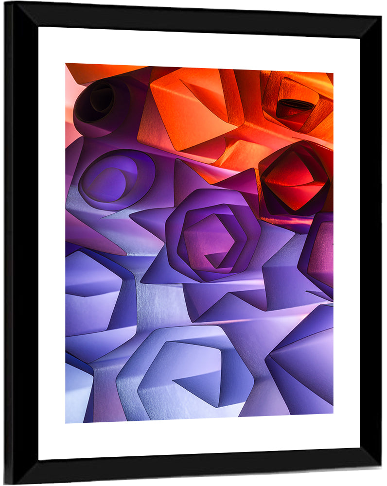 Geometric Paper Flowers Wall Art