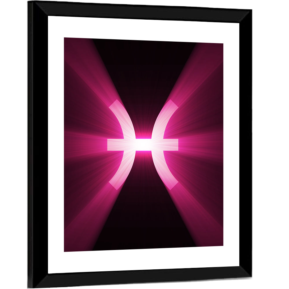 Magenta Pisces Symbol Wall Art