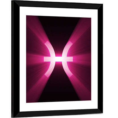 Magenta Pisces Symbol Wall Art