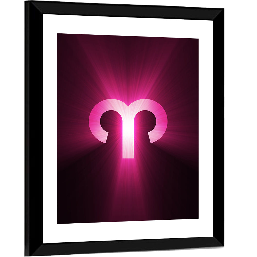 Radiant Aries Zodiac Emblem Wall Art