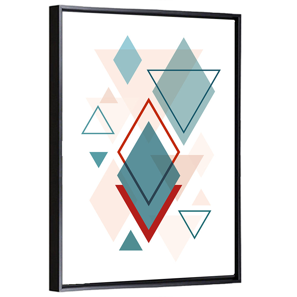 Scandinavian Overlapping Diamonds Wall Art