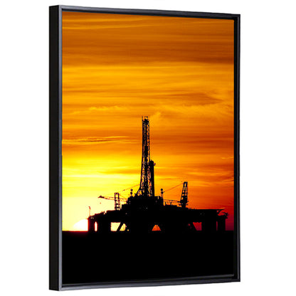 Offshore Oil Rig at Sunset Wall Art