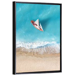 Aerial Beach & Yacht Wall Art