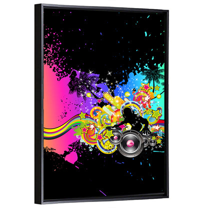 Neon Dj Silhouette Wall Art