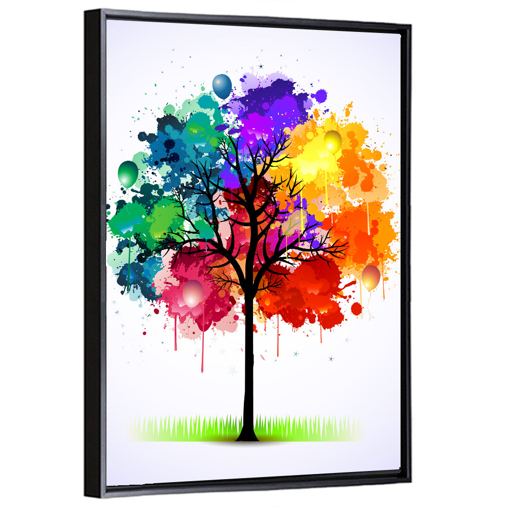 Watercolor Splash Tree Wall Art