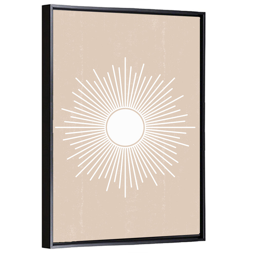 Beige Sunburst Abstract Wall Art