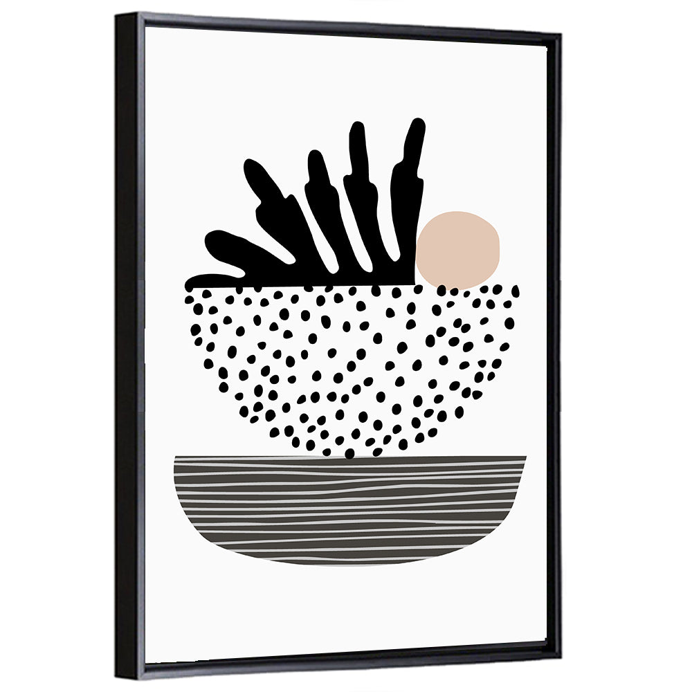 Palm Leaf with Stacked Bowls Wall Art