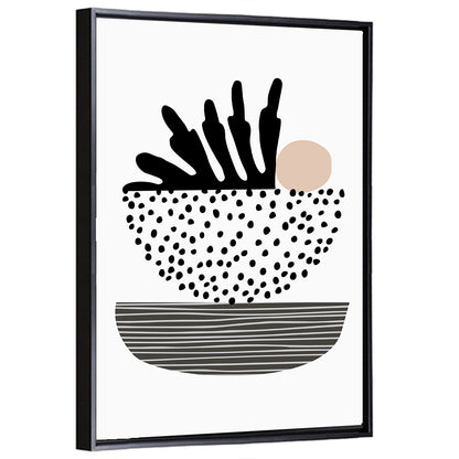 Palm Leaf with Stacked Bowls Wall Art