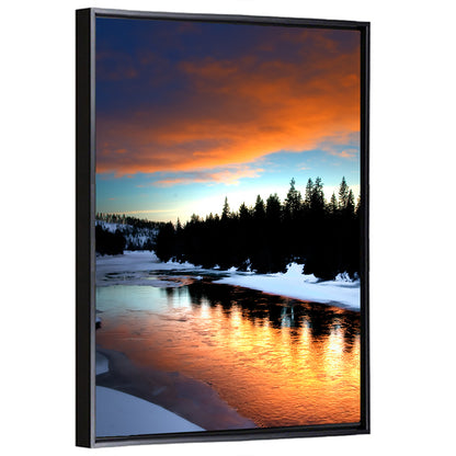 Golden Sunset Over Snowy River Wall Art