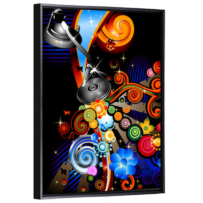 Psychedelic Turntable Illustration Wall Art