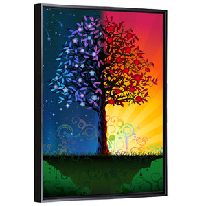 Tree at Day & Night Wall Art