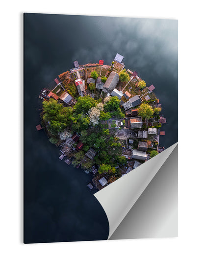 Aerial View of Lake Kavicsos Island Wall Art