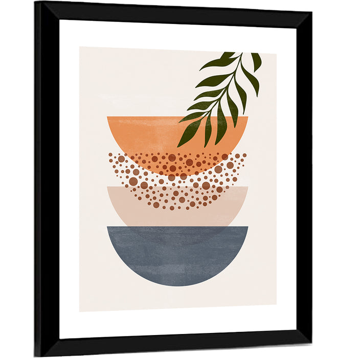 Stacked Sun and Moon Illustration Wall Art as a framed print