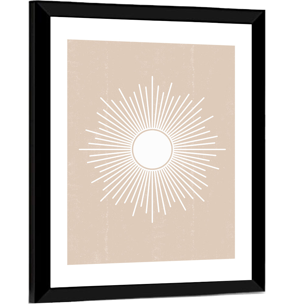 Beige Sunburst Abstract Wall Art