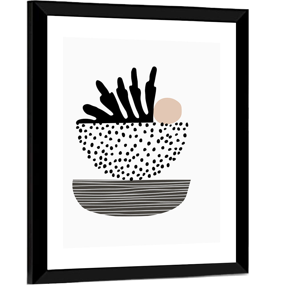 Palm Leaf with Stacked Bowls Wall Art
