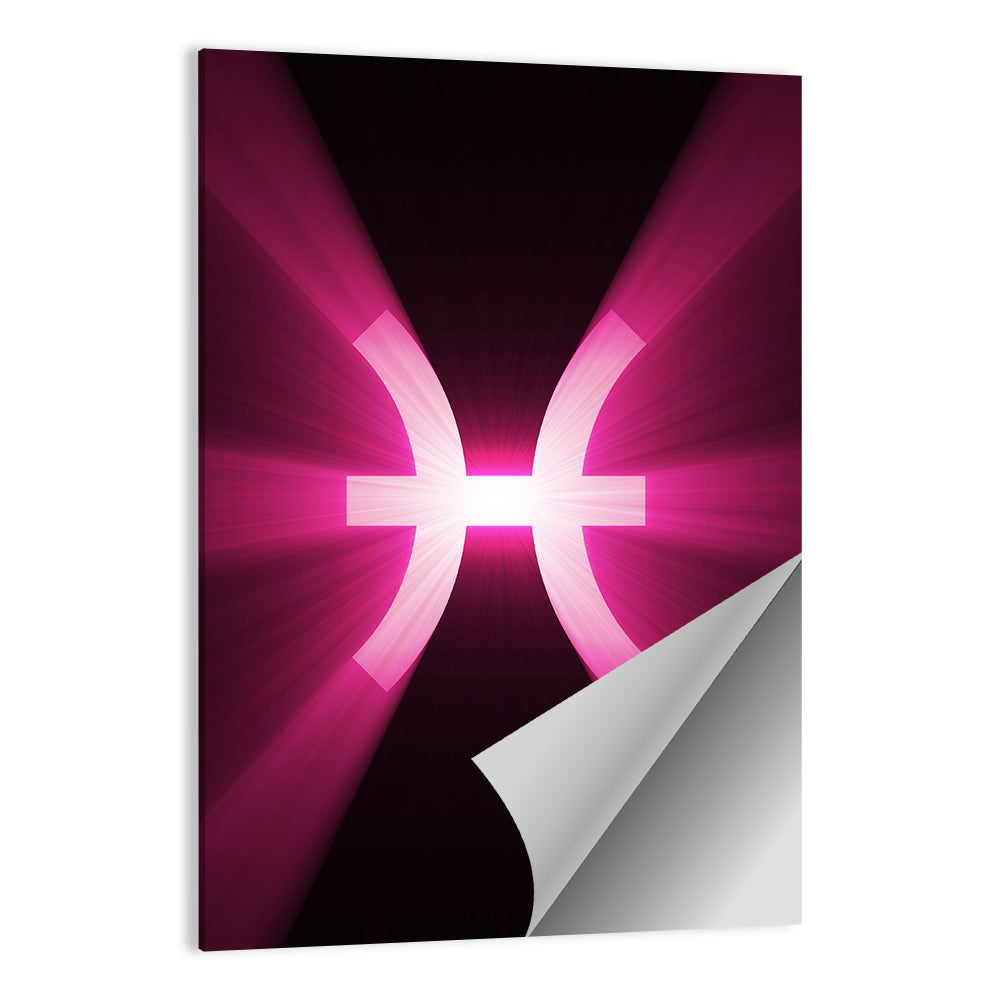Magenta Pisces Symbol Wall Art
