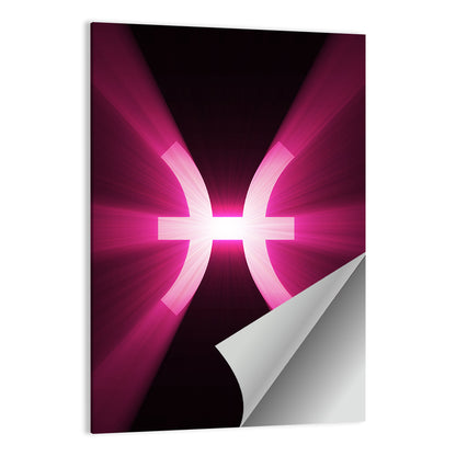 Magenta Pisces Symbol Wall Art