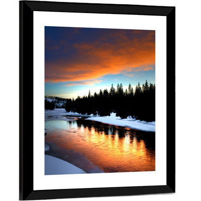 Golden Sunset Over Snowy River Wall Art