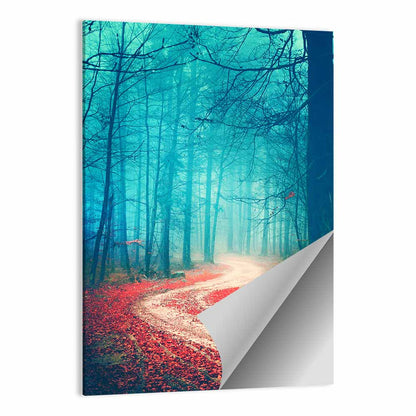 Misty Vintage Forest Road Wall Art