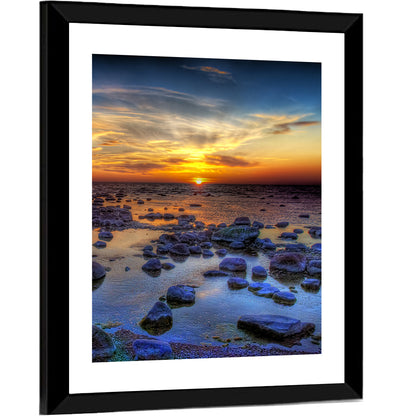 Sea Stones at Sunset Wall Art