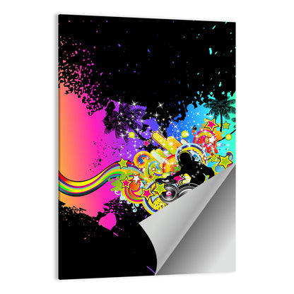 Neon Dj Silhouette Wall Art
