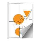 Love Joy Happiness Geometric Typography Wall Art