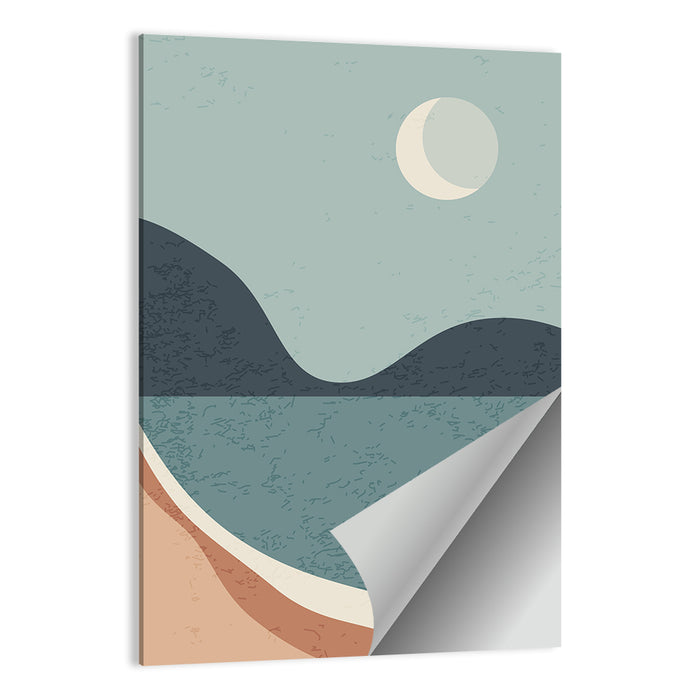 Crescent Moon Mountain Lake Wall Art as a poster print