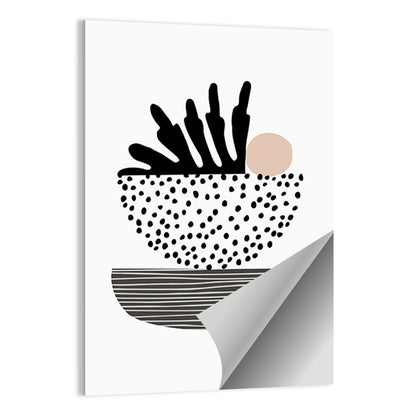 Palm Leaf with Stacked Bowls Wall Art