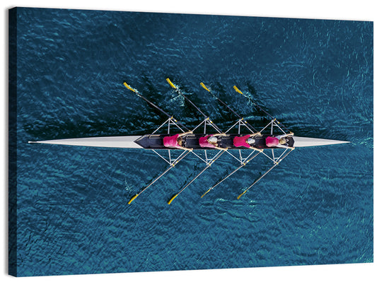 Four Rowers in Pink Shirts Wall Art
