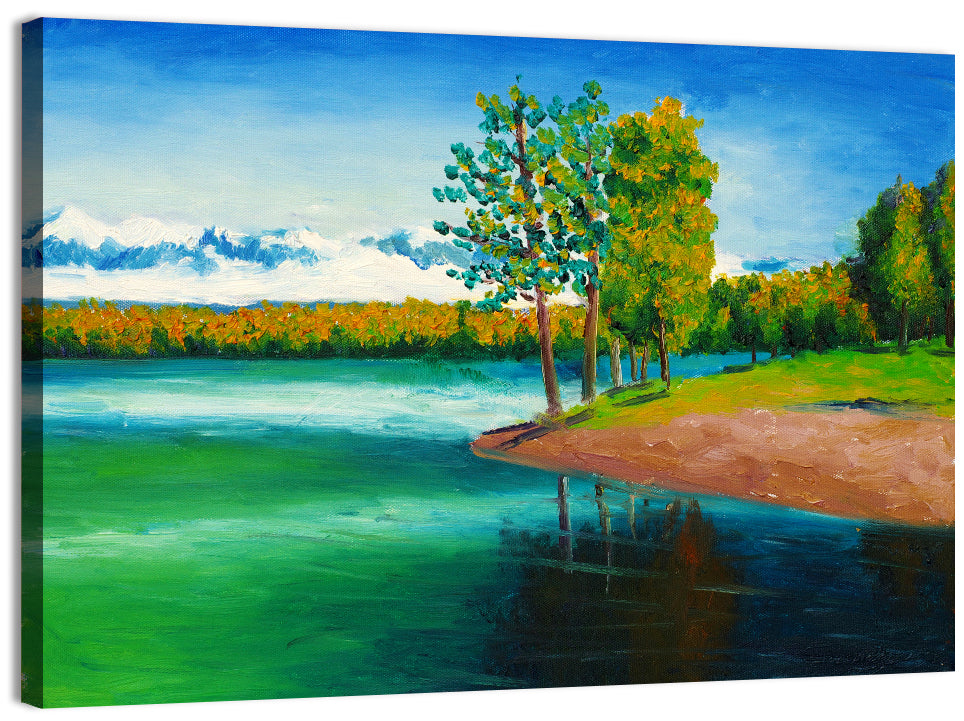 Autumn Lake Reflection Wall Art