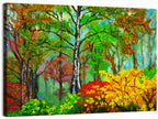 Vibrant Birch Forest Illustration Wall Art