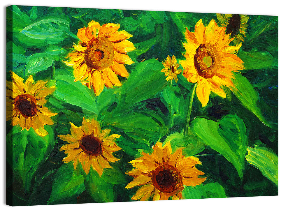 Impasto Sunflower Garden Wall Art