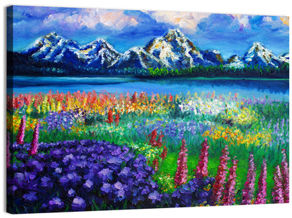 Alpine Lupine Meadow Landscape Wall Art